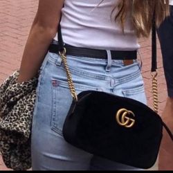 Gucci Marmont Velvet Crossbody Bag