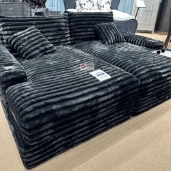 DOUBLE CHAISE SOFA, LIVING ROOM SET, SECTIONAL SOFA CORDUROY