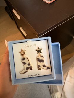 Piper K Cowboy Boot Drop Earrings