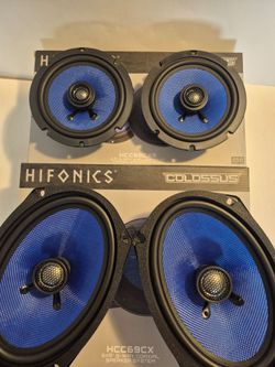 HIFONICS 1 PAIR 6.5" 2 WAY 125 WATTS SHALLOW MOUNT & 1 PAIR 6×9 2 WAY 150 WATTS CAR SPEAKER