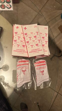White pink Yoga Pilates Socks