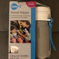SafeFit Travel Wipes Container with 2 Rolls of Wipes (Brand new; Never Used)