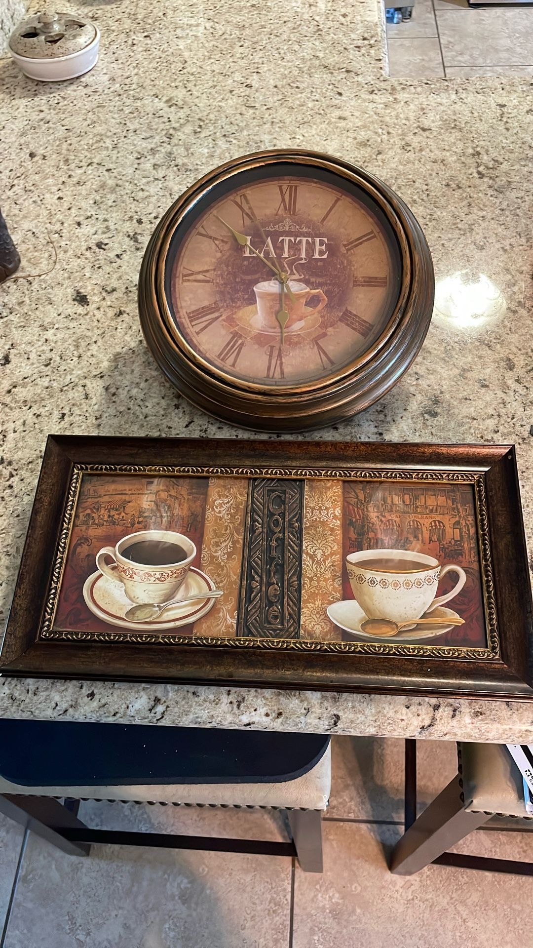 Coffee Clock And Picture