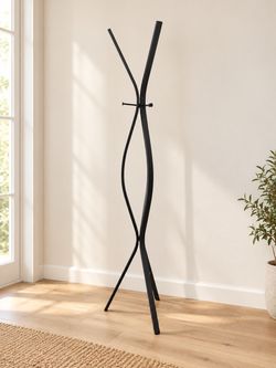 Modern Black Freestanding Coat Rack