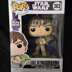 Funko Pop Star Wars 40th Anniversary Empire Strikes Back Luke Skywalker & Yoda 363 