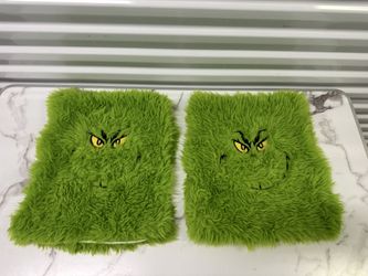GRINCH Face Pillow CASES only 15x18 Dr. Seuss Holiday NWT Pair