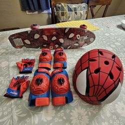 Kids SPIDER MAN Skateboard & Safety Accesories