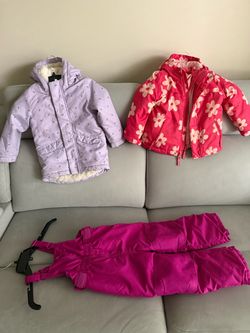 Two girls Jackets and Snow pants size 3T