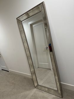 Antiqued Large Floor Mirror
