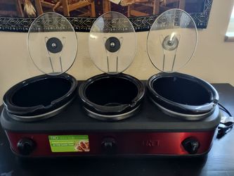 TRU brand triple slow cooker.