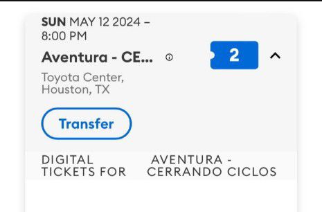Aventura Tickets | Sun May 12