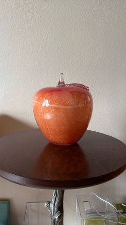 Glass apple sculpture