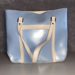 Beijo Preppy Powder Baby Blue Y2k Style Tote Bag Top Handle Oversized Bag