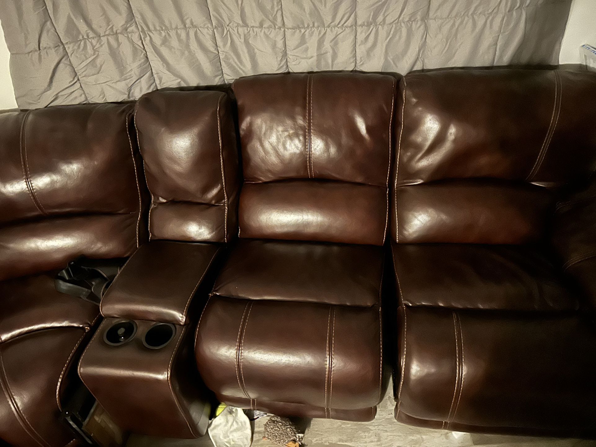 Leather Recliner Sectional