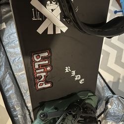 RIDE ALGORYTHM 160wSnowboard Bundle Deal Lightly Used