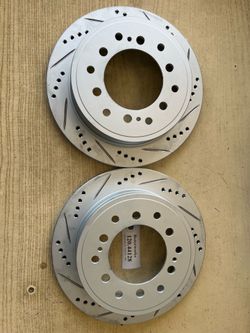 Lexus GX470 03-09 Rear Geomet Drill Slot Rotors Ceramic Brake Pads