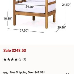 Teak chairs w. White cushions (4)