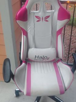Halo Pink and White Gamer Chair