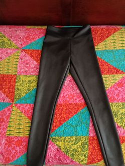Ladies Express Faux Black Leather Leggings.