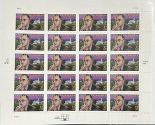 1997 U.S. PANE OF STAMPS - AUTHOR THORNTON WILDER - SC # 3134 - MNH