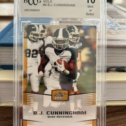 B.J. Cunningham RC 2012 Leaf Draft Gold Rookie #4 BCCG 10