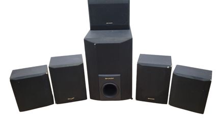 Sharp HT-DP4000 5.1 Passive Speakers + Subwoofer Only (Set of 6) - Tested & Works Great