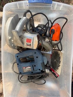 Bucket of saws