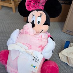 **Brand New** - Minnie Mouse Plush Doll With Throw Blanket