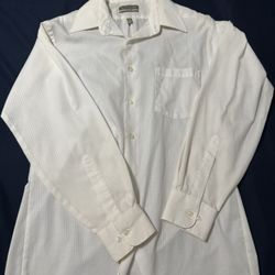 Van Heusen Men Fitted White Dress Shirt 
