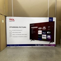75 “ TCL Roku Smart 4K LED HDR TV