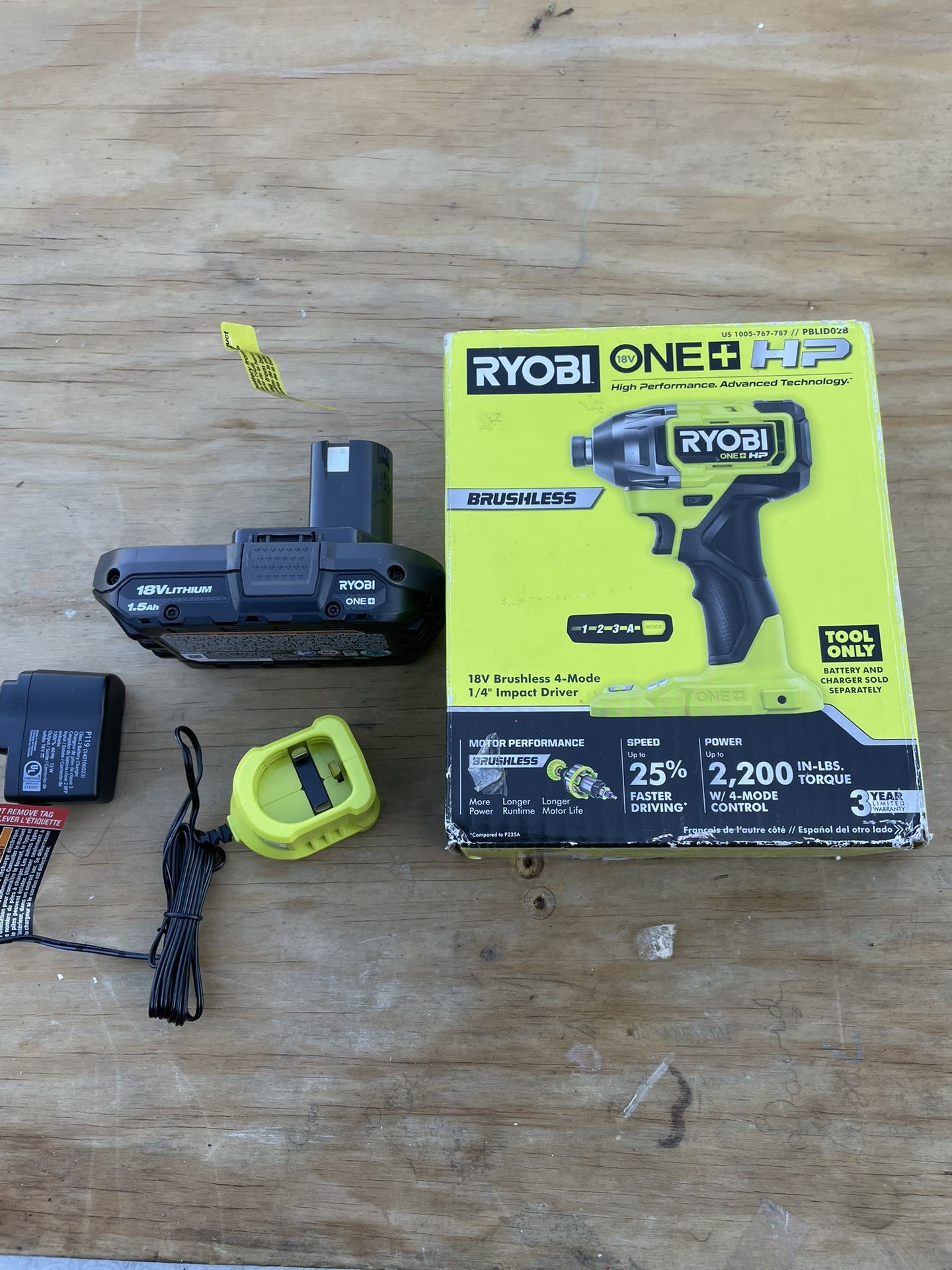 Ryobi Cordless Brushless Hp 18v Impact Drill With Battery And Charger 