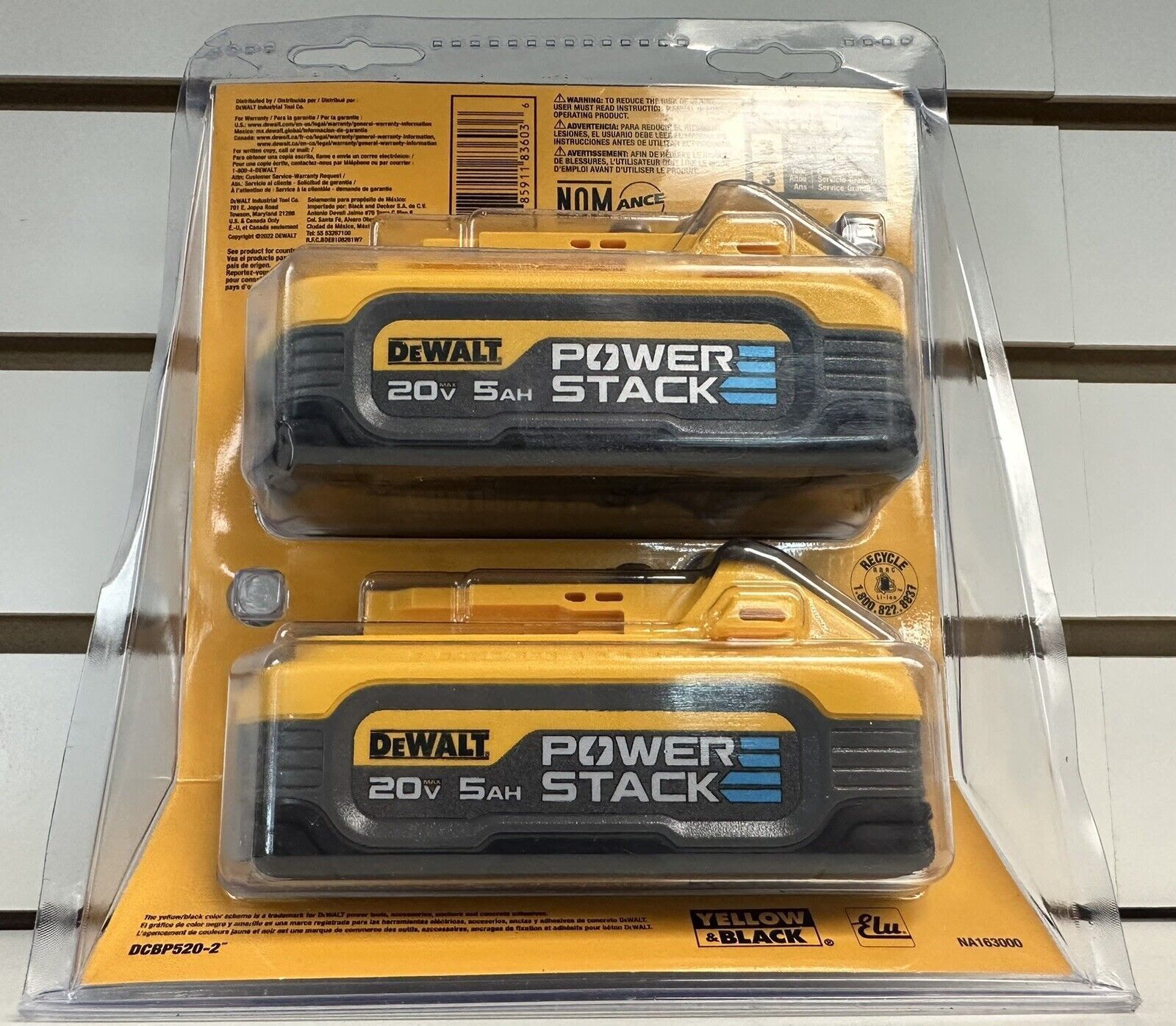 DEWALT  5.0Ah (2 Pack) DCBP520-2 power stack