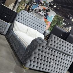  🌟Queen, King Light Up Fireplace TV Pop Up Bed Frame 💥 Furniture Sectionals Avail