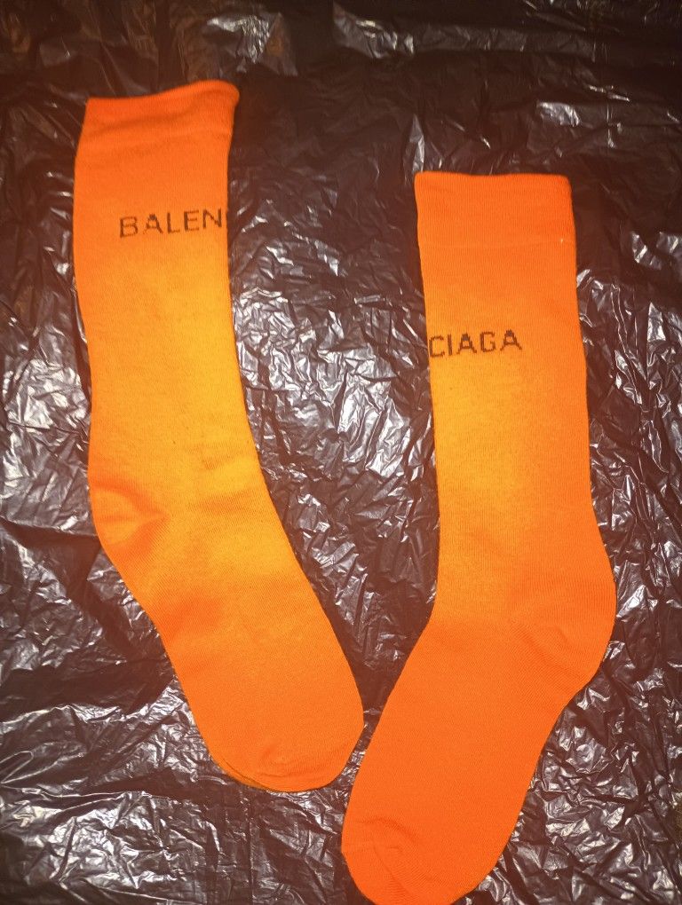 Orange balenciaga socks top