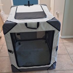 Collapsible Dog Kennel Gray/Black