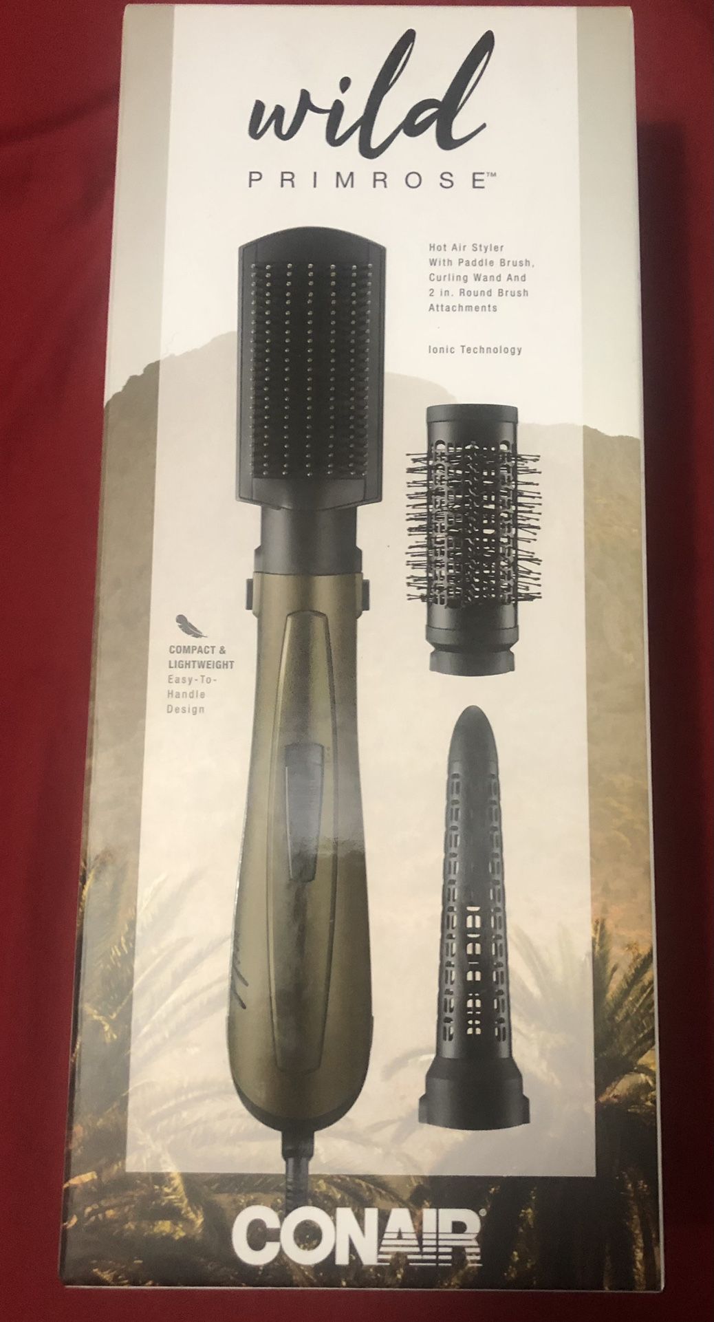 Conair Air Styler w/ Paddle Brush Curling Wand and 2 In Round Brush Attachments