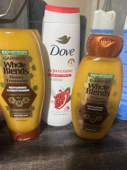 Garnier Whole Blends Honey Treasures Shampoo & Conditioner + Dove Body Wash