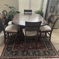 Wood Dining Table And 6 Chairs
