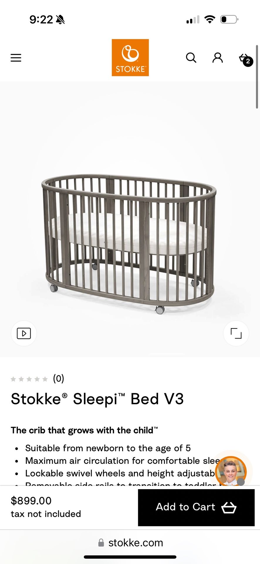 STOKKE Sleepi Baby Crib