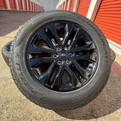 20s Ford F150 Expedition Black Rims Rines Wheels Oem New Tires