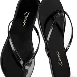 Brand New Patent Leather Size 8 Flip Flops 