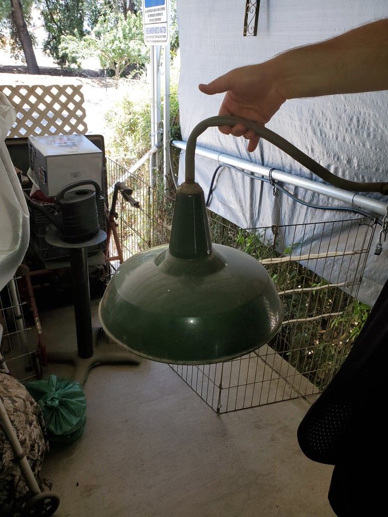 Large Porcelain Gas Station Light