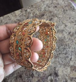 24k gold plated beautiful bangle bracelet