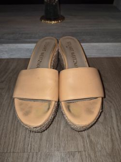 Stuart Weitzman Espadrille Platform Slide Sandals