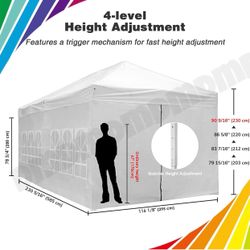 10x20 Pop Up Canopy Large Party Tent Shelter 10x20 With Sidewalls