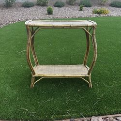 Rattan and Woven Wicker Console Table