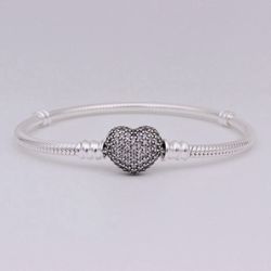 Pandora Pavé Heart Bracelet Sz19