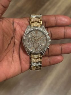 Michael Kors Whitney Pave Tri-Tone Chronograph Watch
