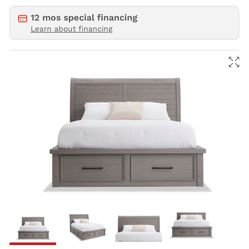 Bedroom Furniture Frame Closet Chase Tall Gray Storage Barn door Queen Bed