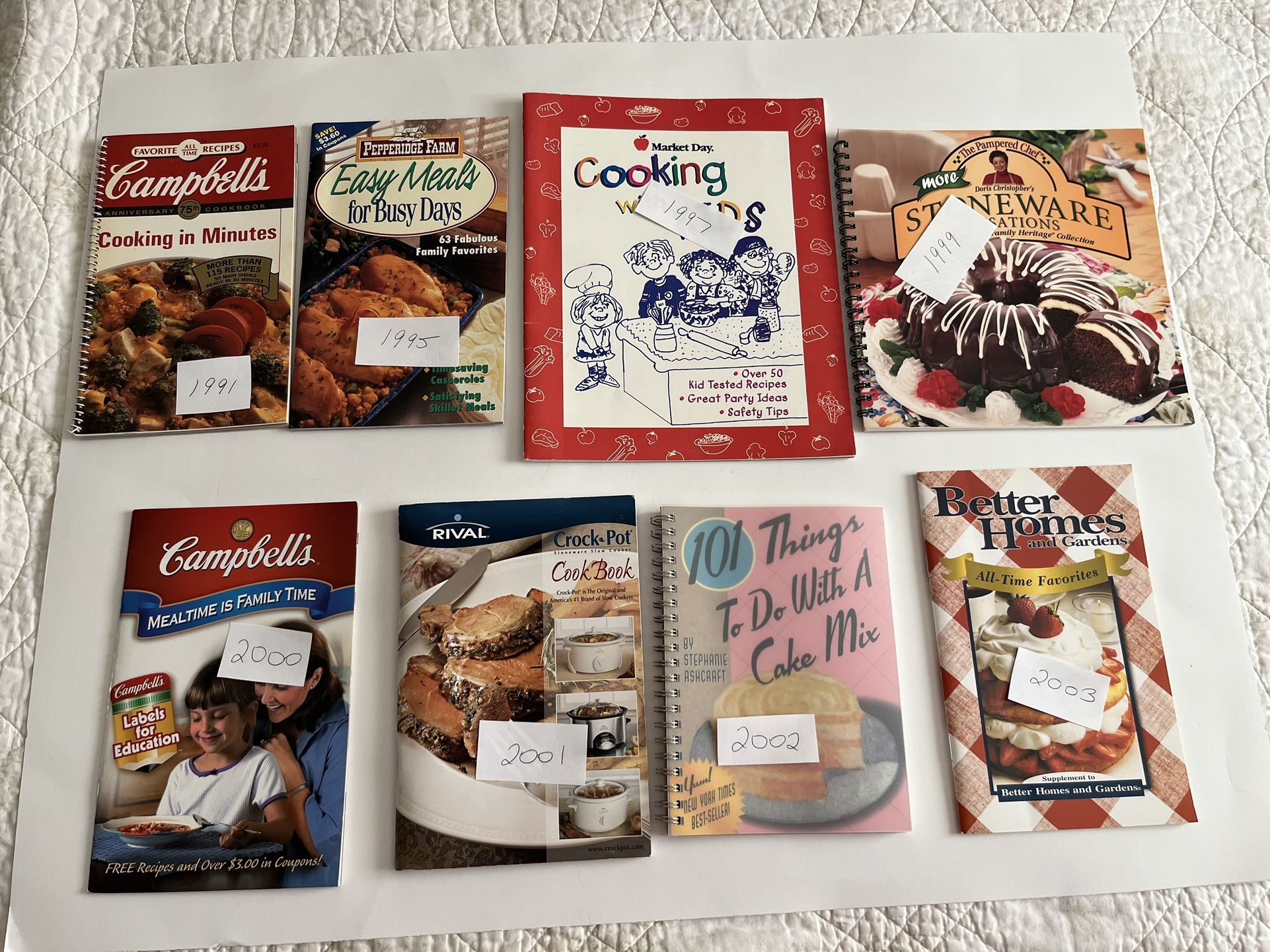 8 Vintage Cookbooks Recipes Manuals 1991 thru 2003 Soft Cover